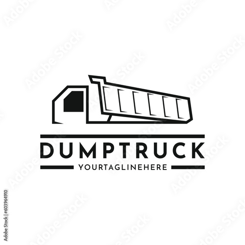 Modern dump truck logo design idea
