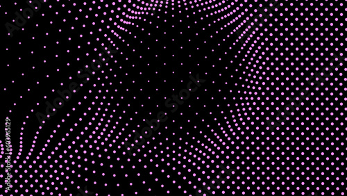 Dome-shaped protrusion part seine by stretching mesh for the illusion three-dimensional deformation of the surface. Screen media video trippy. Mesh LCD display. Scale size different hole space.