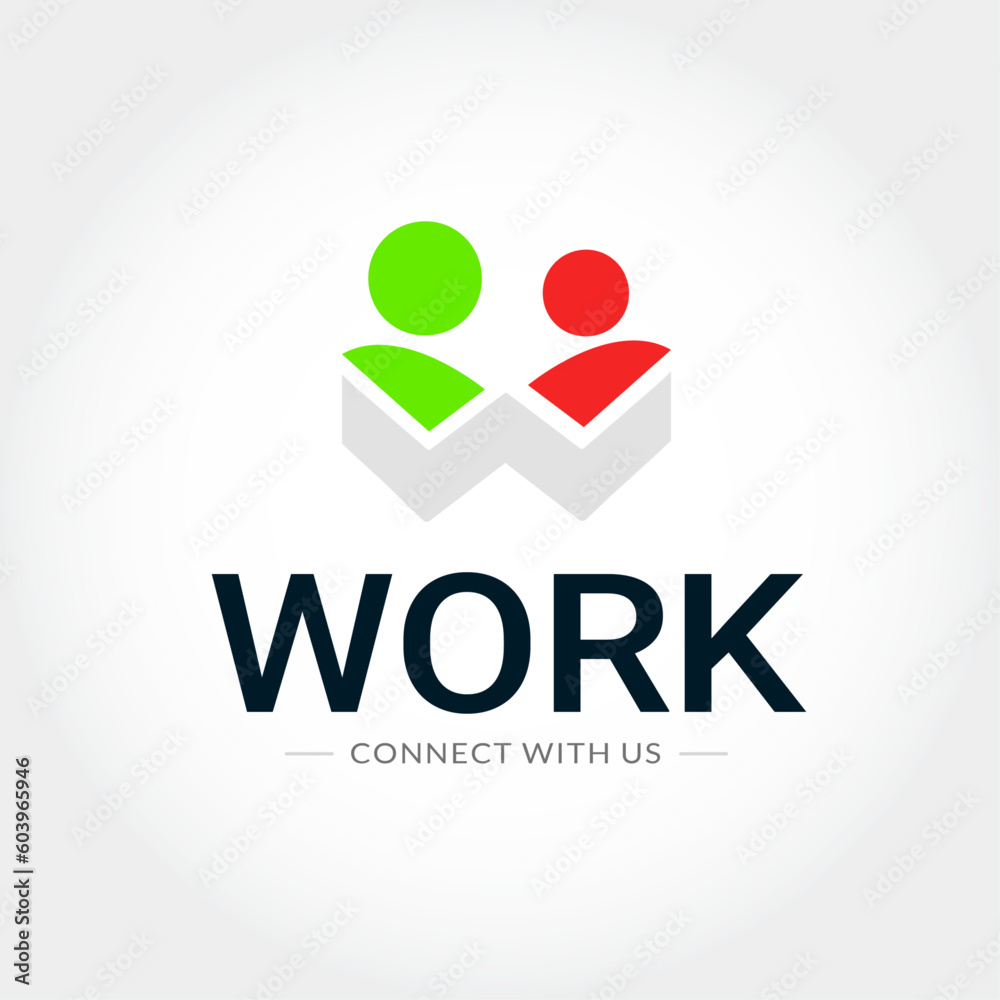 Work Connect with us Business logo for connecting people together template, Icon logo Work Connect with us Business logo for connecting people together template, Icon logo