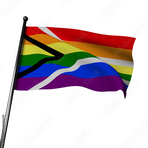 Gay Pride of South Africa Flag: Embodying Freedom, Love, and Unity (ID: 603966319)