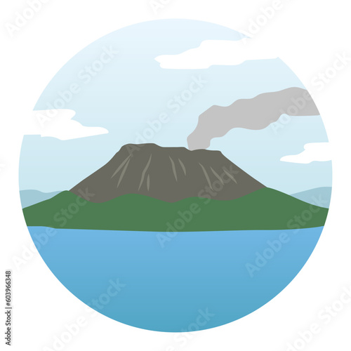 桜島のイラスト