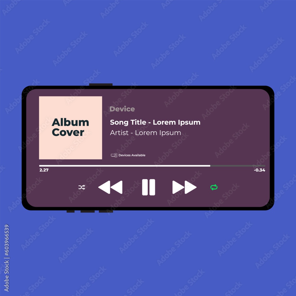 Music Player Application on Smartphone . Spotify. Joox. Apple Music ...