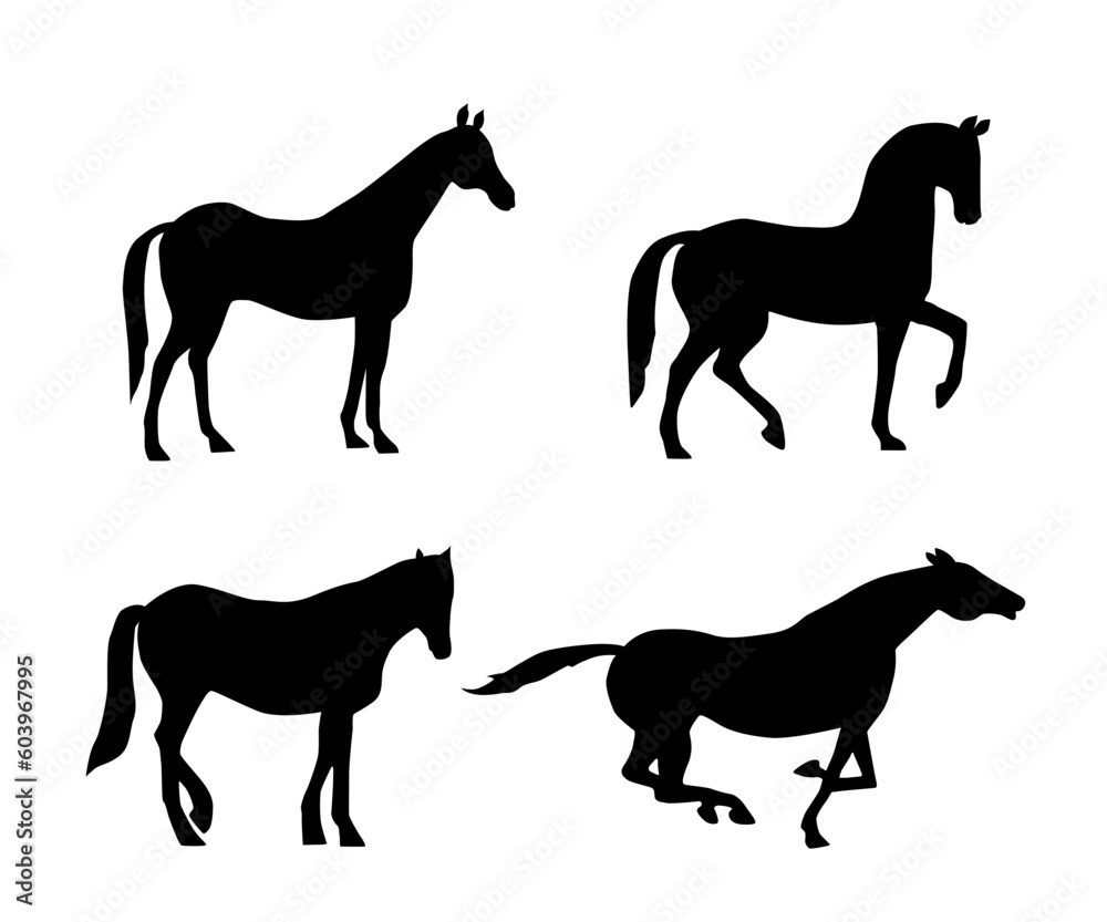 Vector collection of horse silhouette