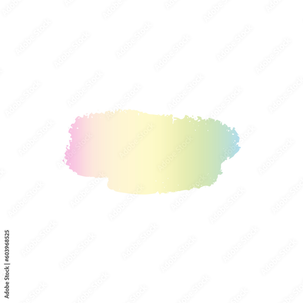 Brush stroke holographic iridescent isolated on white background. Gradient decorative element in the style of the 90s, Y2K.