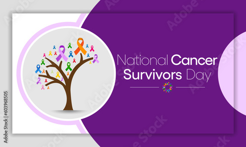 National Cancer survivors day is observed every year in June, it is a disease caused when cells divide uncontrollably and spread into surrounding tissues. Vector illustration