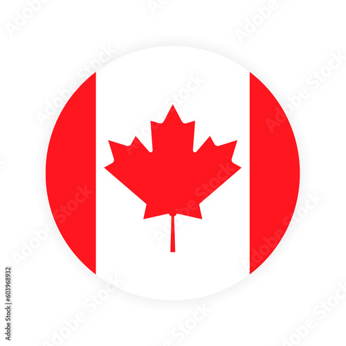 Vector round Canadian flag background