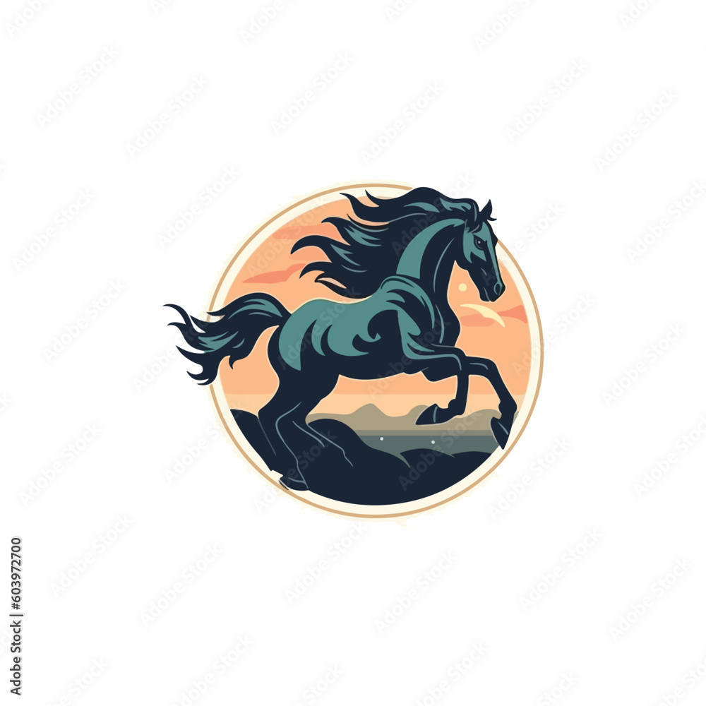 Horse logo. Wild mustang rearing icon. Horse logo. Wild mustang rearing icon.