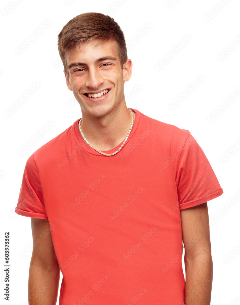 Fashion, smile and portrait of man in studio with confidence, attractive and pride on white background. Happy, confident and face of isolated handsome young male person with trendy casual clothes Fashion, smile and portrait of man in studio with confidence, attractive and pride on white background. Happy, confident and face of isolated handsome young male person with trendy casual clothes