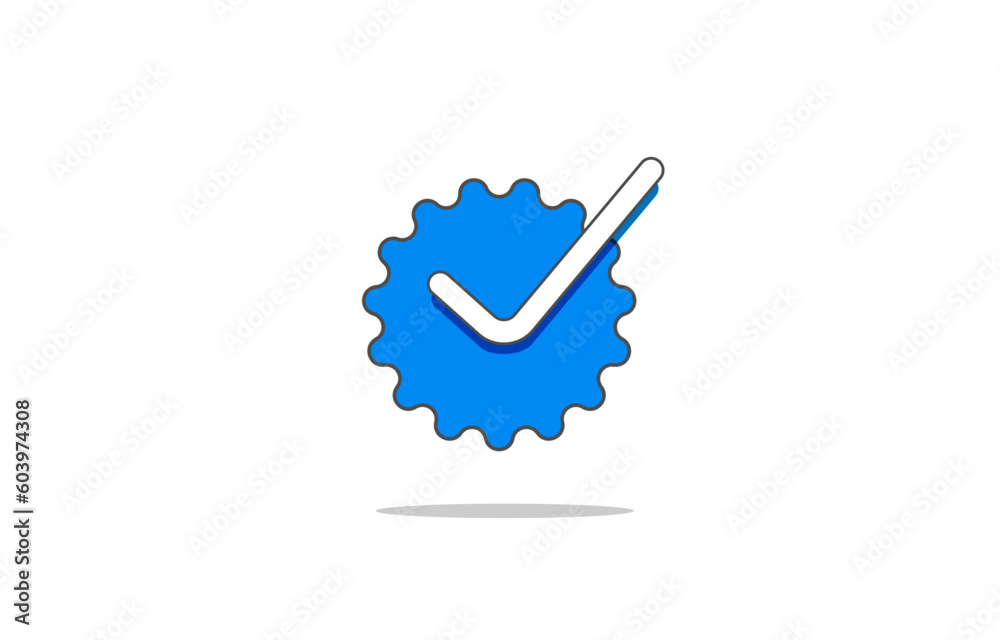 blue check mark symbol or verified icon illustration blue check mark symbol or verified icon illustration