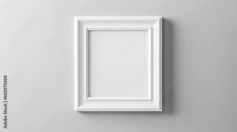 White frame, minimal background. Beautiful illustration picture. Generative AI White frame, minimal background. Beautiful illustration picture. Generative AI