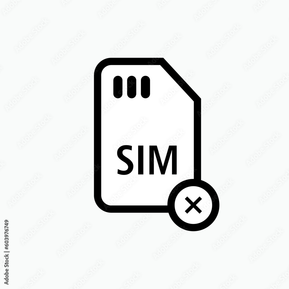 Sim Card Icon - Vector Sign and Symbol for Design, Presentation, Website or Apps Elements.   