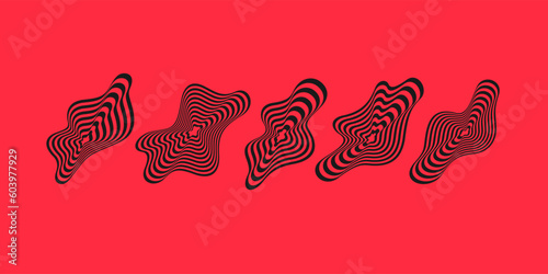 Set the amorphous element with the effect of visual distortion.