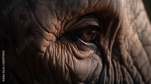 Generative Ai. Elephant eye and skin

