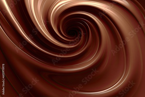 Sensational Cocoa. Chocolate Waves in Abstract Background. Generative AI illustrations.