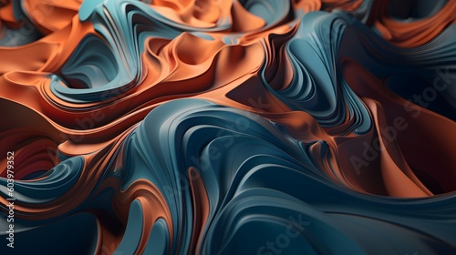 Generative Ai. Blue-orange abstract background