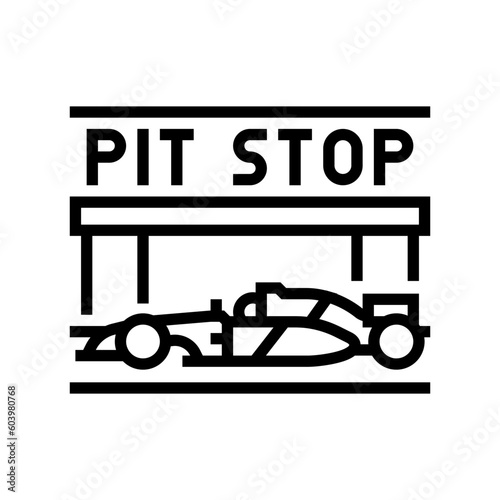 pit stop vehicle speed auto line icon vector. pit stop vehicle speed auto sign. isolated contour symbol black illustration