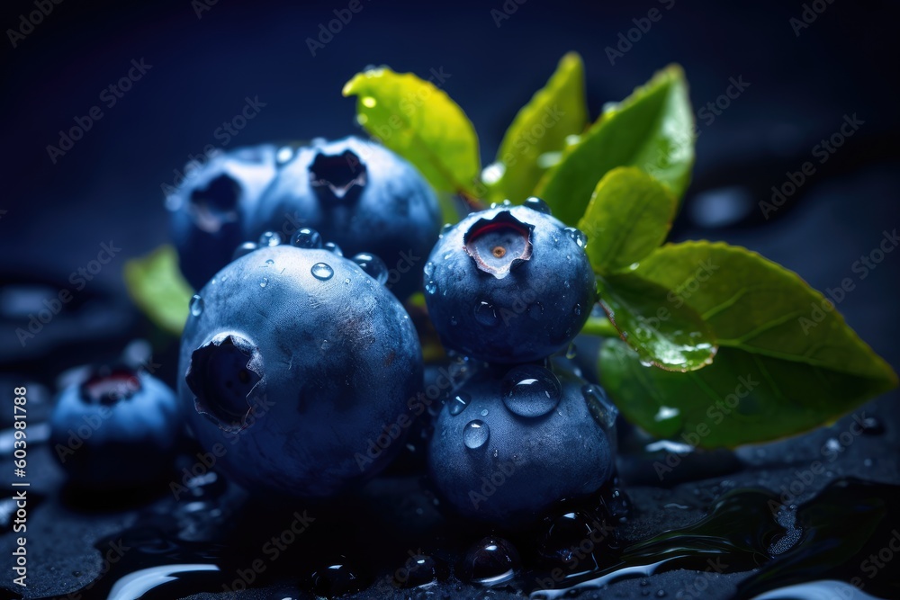 fresh Blueberry with water splash fresh Blueberry with water splash