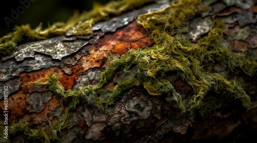 Generative Ai. Moss on the tree 