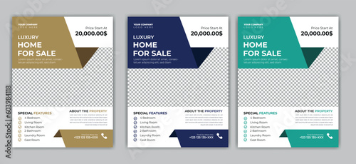 Real Estate Flyer Design bundle, property sale flyer design, flyer design for print . Construction dream house Business Flyer Template. for social media banner ads.