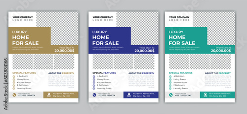 Real Estate Flyer Design bundle, property sale flyer design, flyer design for print . Construction dream house Business Flyer Template. for social media banner ads.