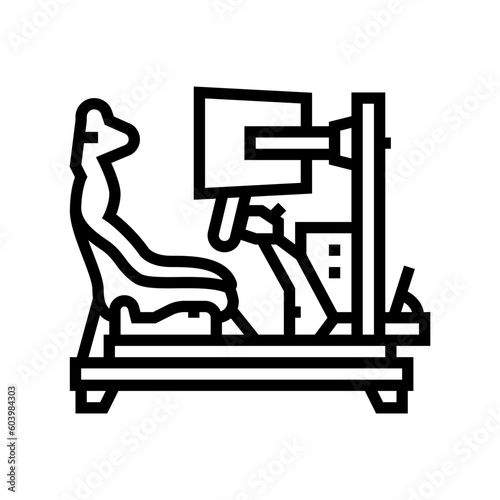 racing simulator vehicle line icon vector. racing simulator vehicle sign. isolated contour symbol black illustration
