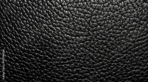 Black Leather Fabric Texture Background - Textile Material - Generative AI