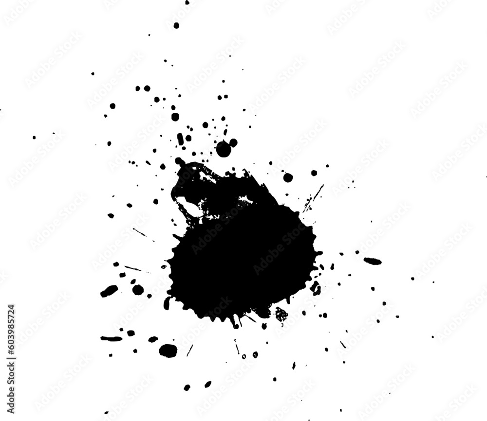 black drop ink splatter splash watercolor grunge graphic element