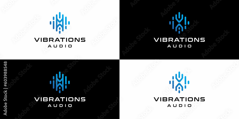 vibration audio, sound wave logo designs, icons symbols vector elements. 