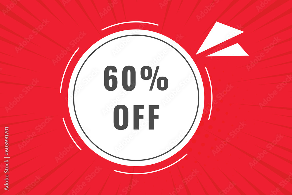 Fototapeta premium 60% off discount Speech Bubble, Banner Label 60% discount 