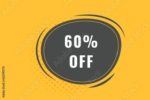 60% off discount Speech Bubble, Banner Label 60% discount 