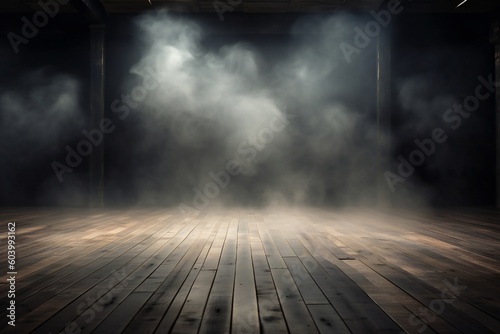 Empty Studio with Smoke and Lights for Showcasing a Product Generative AI 