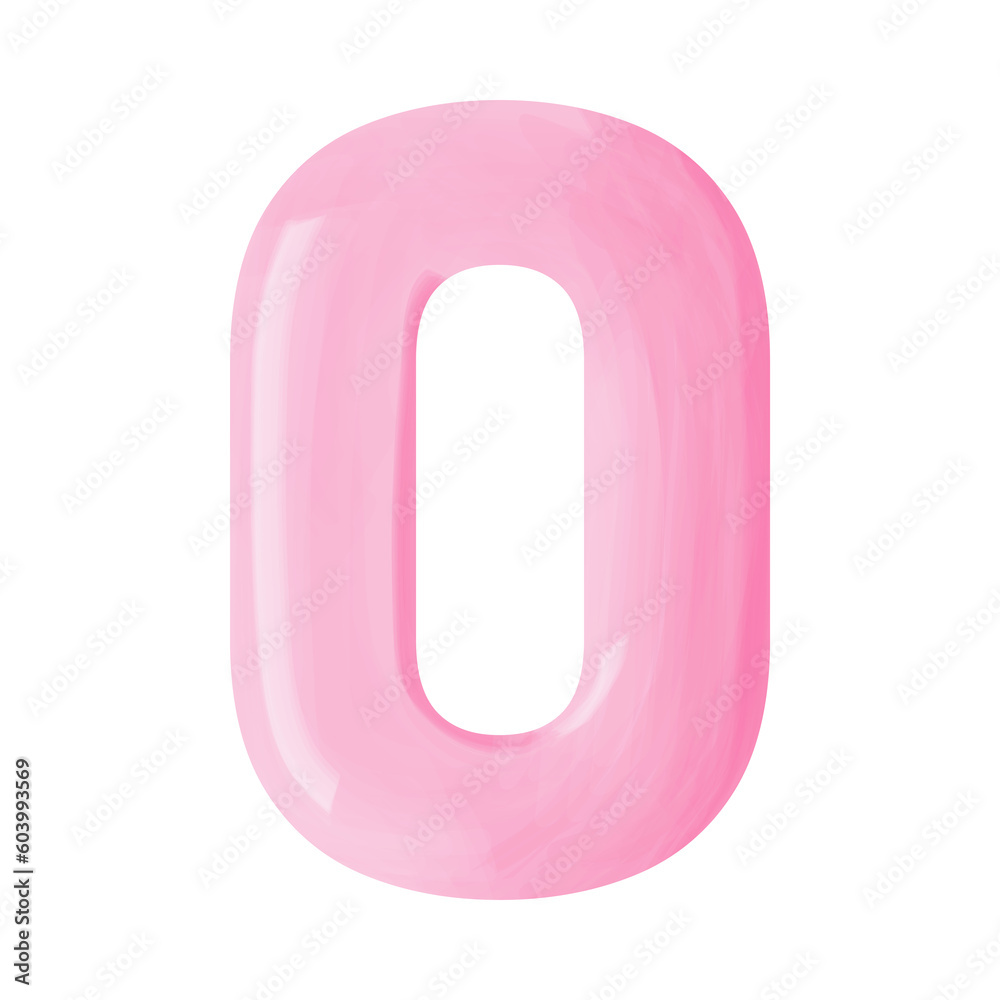 Pink voluminous number figure zero with watercolor effect
Pink voluminous number figure zero with watercolor effect