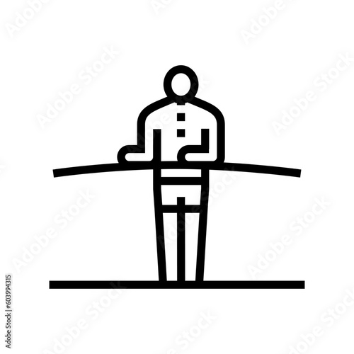 tightrope walker carnival vintage show line icon vector. tightrope walker carnival vintage show sign. isolated contour symbol black illustration