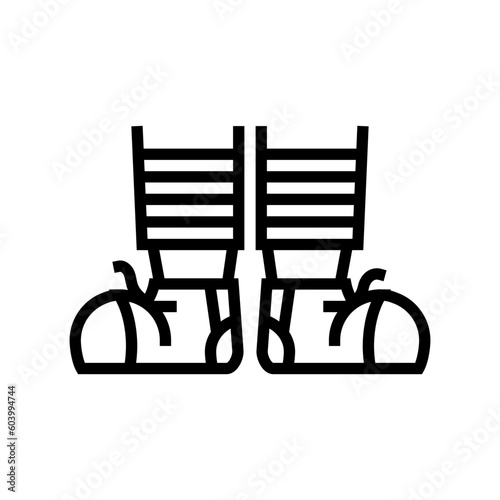 clown feet carnival vintage show line icon vector. clown feet carnival vintage show sign. isolated contour symbol black illustration