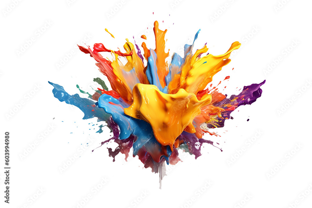 Poster exploded colored paint, Colorful paint splash wallpaper ...