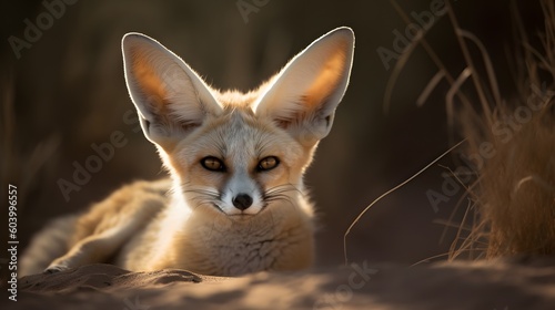 Generative AI. Portrait of a fennec fox 