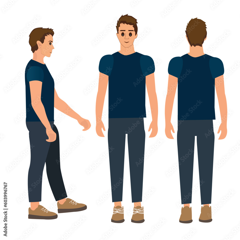 three side male character art three side male character art