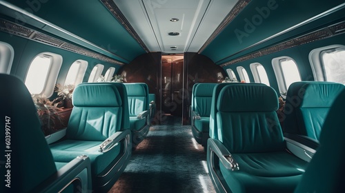 Generative AI. Aircraft cabin interior 