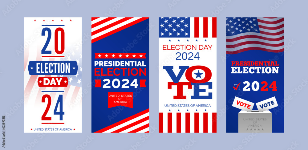 usa america presidential election 2024 vertical banners set usa america presidential election 2024 vertical banners set