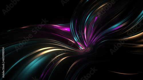 Abstract neon 3d wallpaper. AI