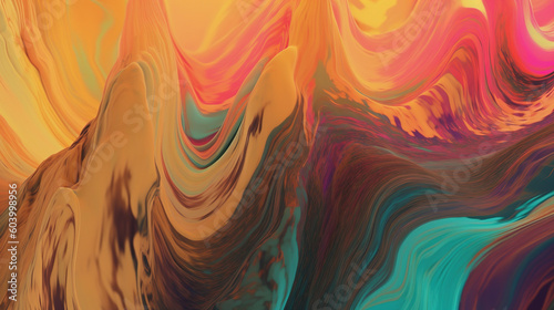 Abstract colorful wallpaper. Fluid art 3d background. AI 