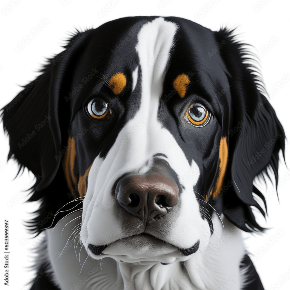 Majestic Guardian: Isolated Bernese Mountain Dog on Transparent Background - PNG File