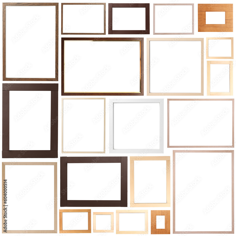 Set of many different frames isolated on white Set of many different frames isolated on white