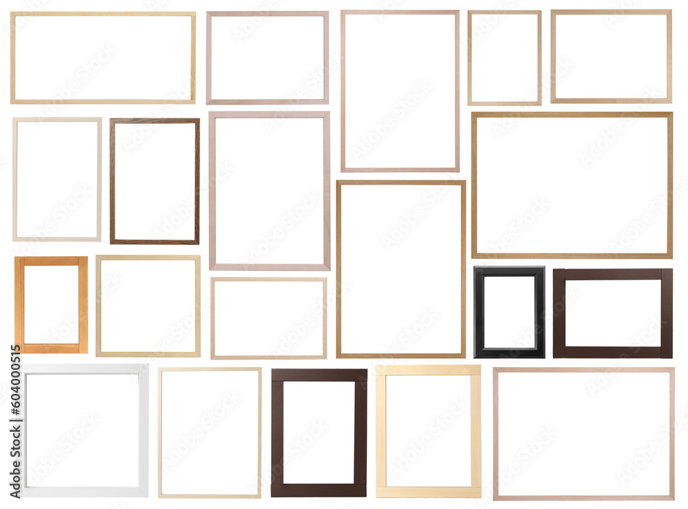Set of many different frames isolated on white Set of many different frames isolated on white