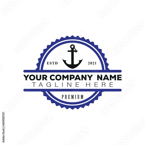 Anchor Logo Template vector icon illustration design. Logotype marine