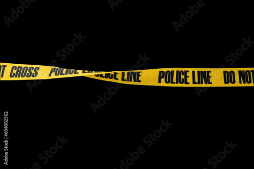 Do not cross police line tape yellow isolated on white background. This has clipping path.