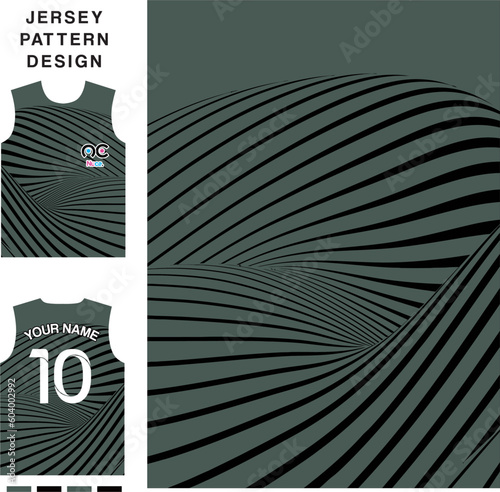 Abstract wave lines concept vector jersey pattern template for printing or sublimation sports uniforms football volleyball basketball e-sports cycling and fishing Free Vector.