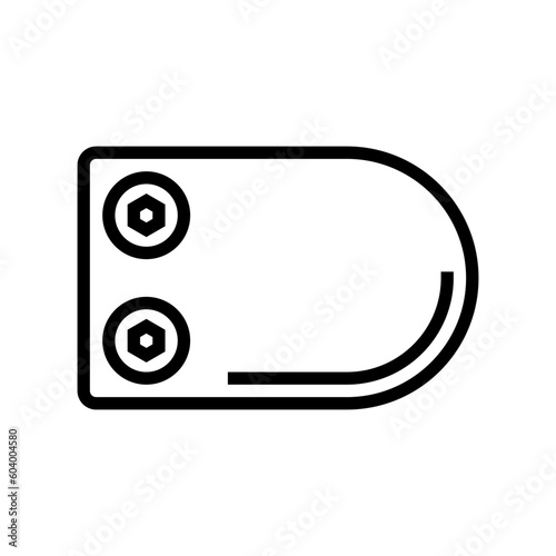glass clamp hardware furniture fitting line icon vector. glass clamp hardware furniture fitting sign. isolated contour symbol black illustration