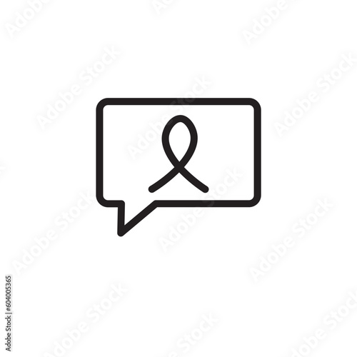 Aids Day Message Outline Icon