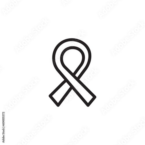 Aids Cancer Ribbon Outline Icon